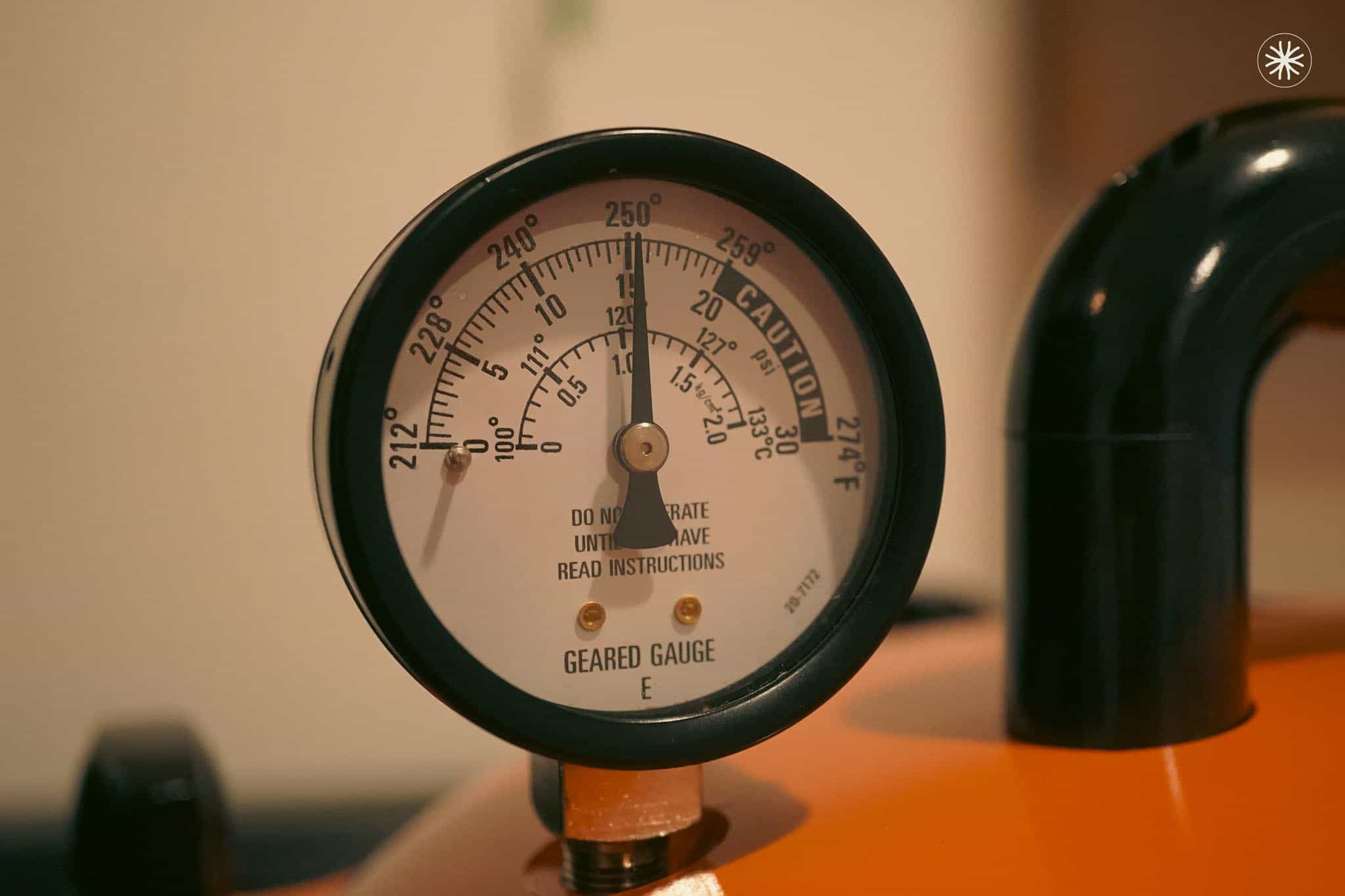 Pressure at 15 psi